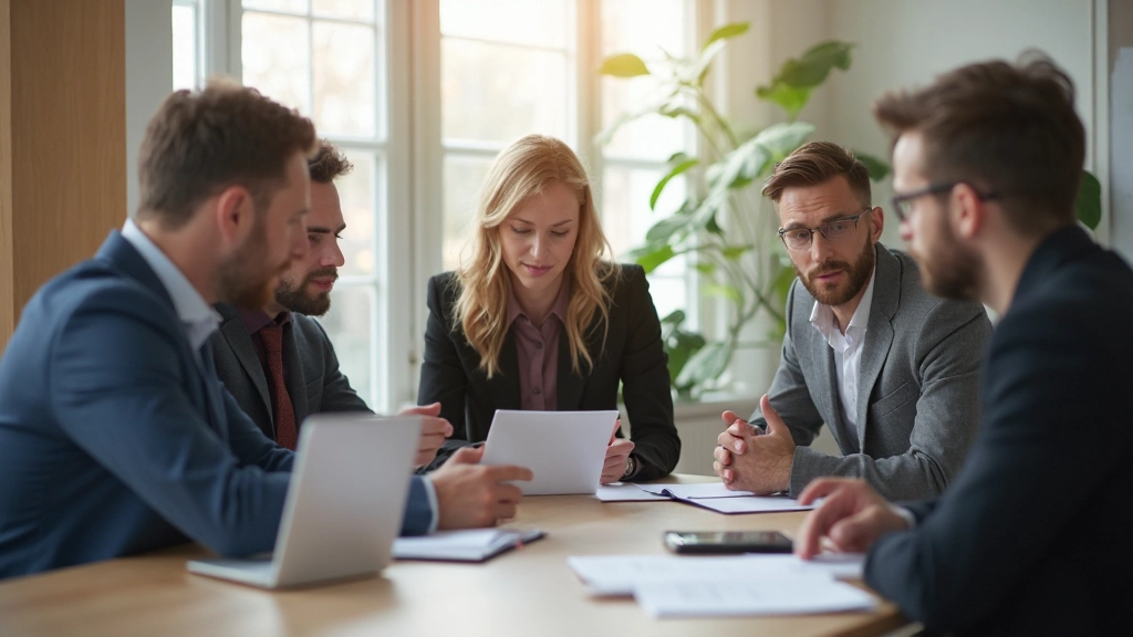 Professionele foto van diverse leidersgroep in brainstormingvergadering