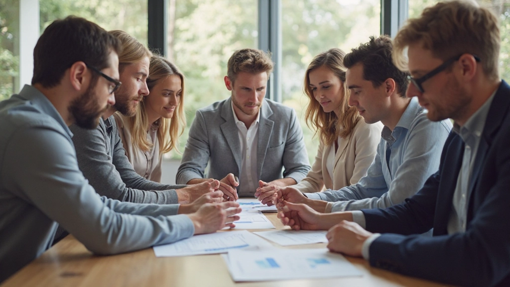 Groepsfoto van teamleden in samenwerkingssetting